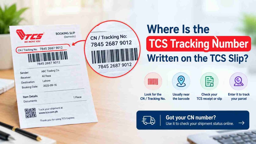 where is tcs tracking number written​